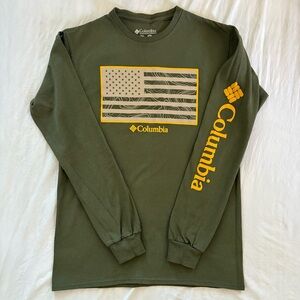 Columbia Topographic U.S. Flag Long‑Sleeve Shirt 
Size S